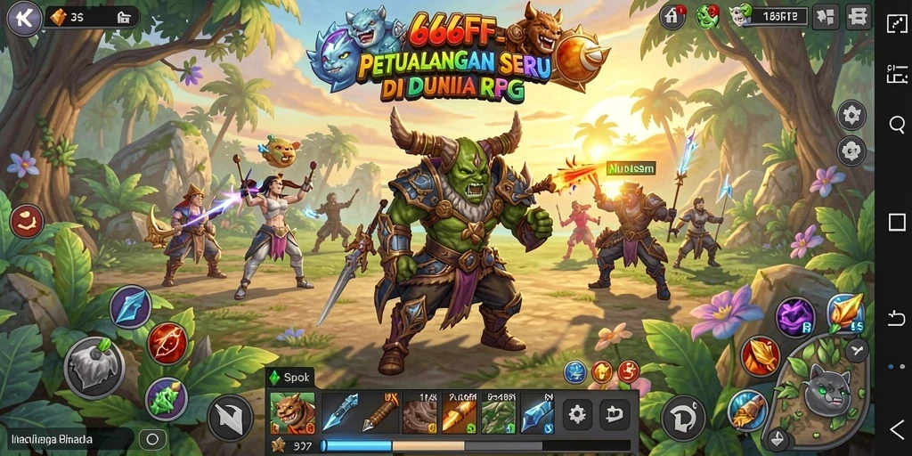 Tangkapan layar 666FF menunjukkan aksi pertarungan yang mendebarkan di dunia RPG.
