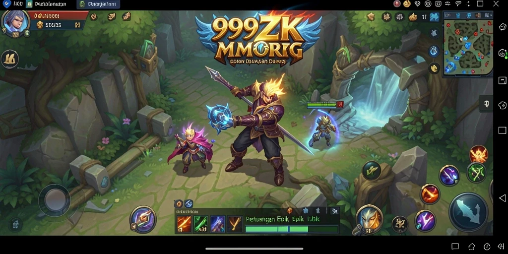Screenshot tampilan utama gameplay 999ZK, menunjukkan aksi petualangan dinamis.