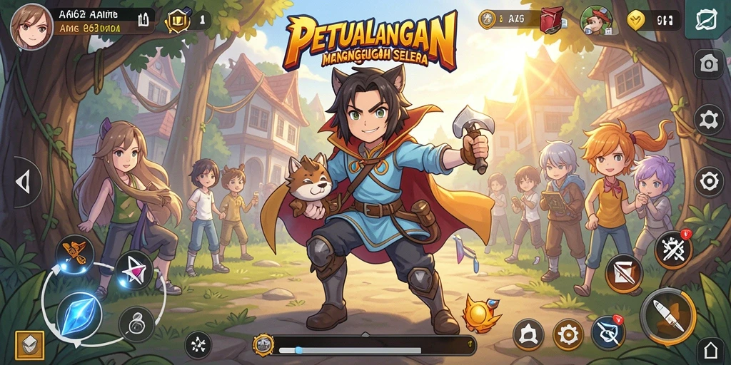 Gameplay menarik dari AA62 dengan karakter Anime yang beragam.