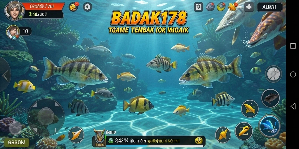 Tampilan gameplay BADAK178 yang menakjubkan saat berburu ikan.
