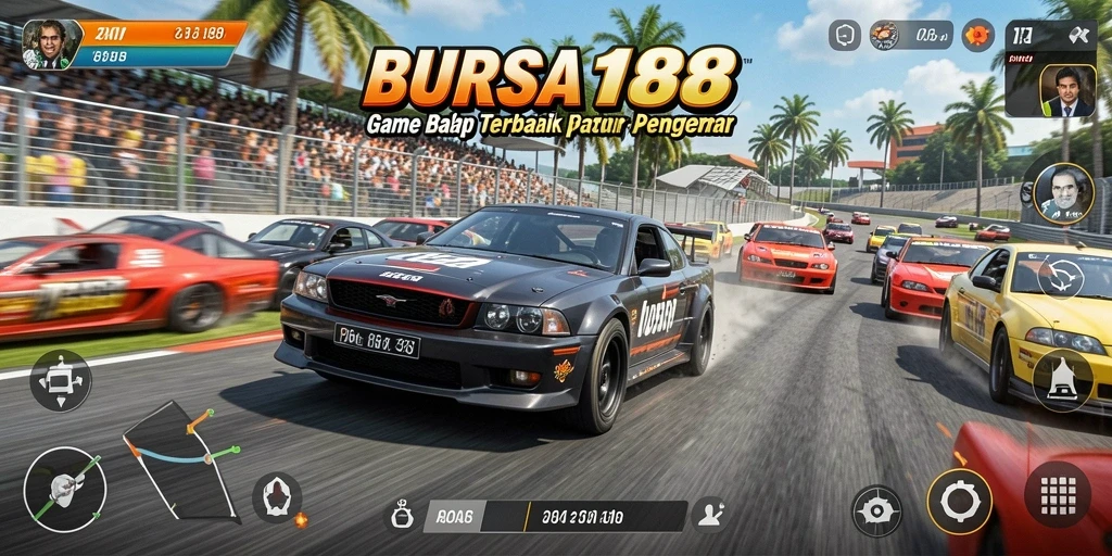 Tampilan seru dari gameplay Racing BURSA188 yang menegangkan.