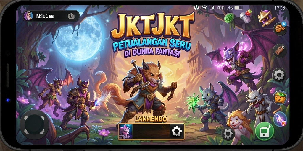 Tangkapan layar utama dari gameplay JKTJKT menampilkan aksi pertarungan yang intens.