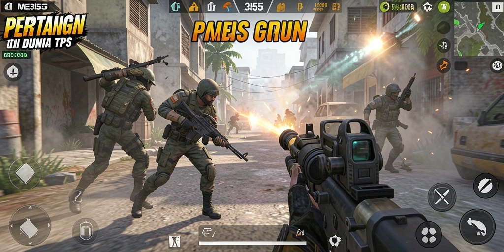 Gameplay seru di ME355 dengan berbagai aksi tembak-menembak.