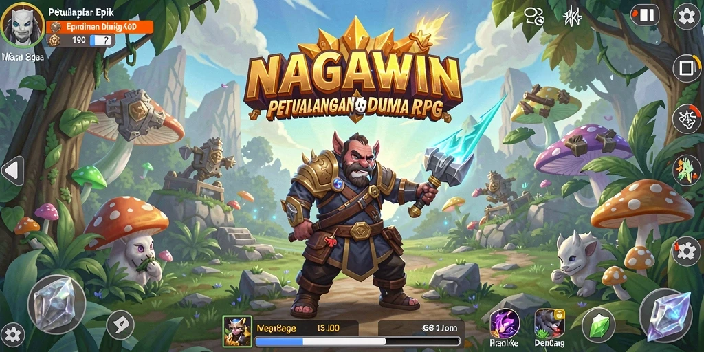 Tampilan gameplay RPG yang menakjubkan dan interaktif dari NAGAWIN.