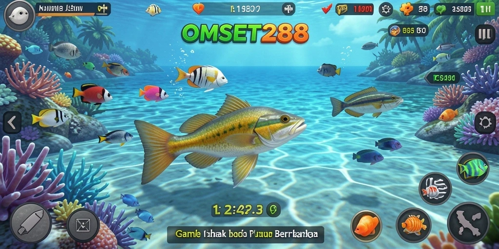 Gameplay seru dalam OMSET288 dengan berbagai ikan yang menantang.