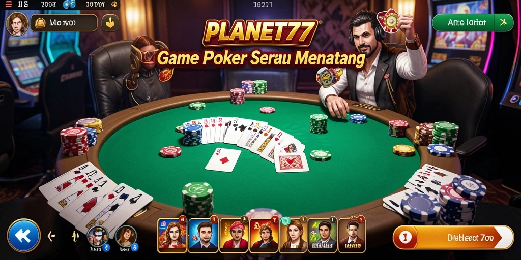 Tampilan menarik dan gameplay seru permainan Poker.