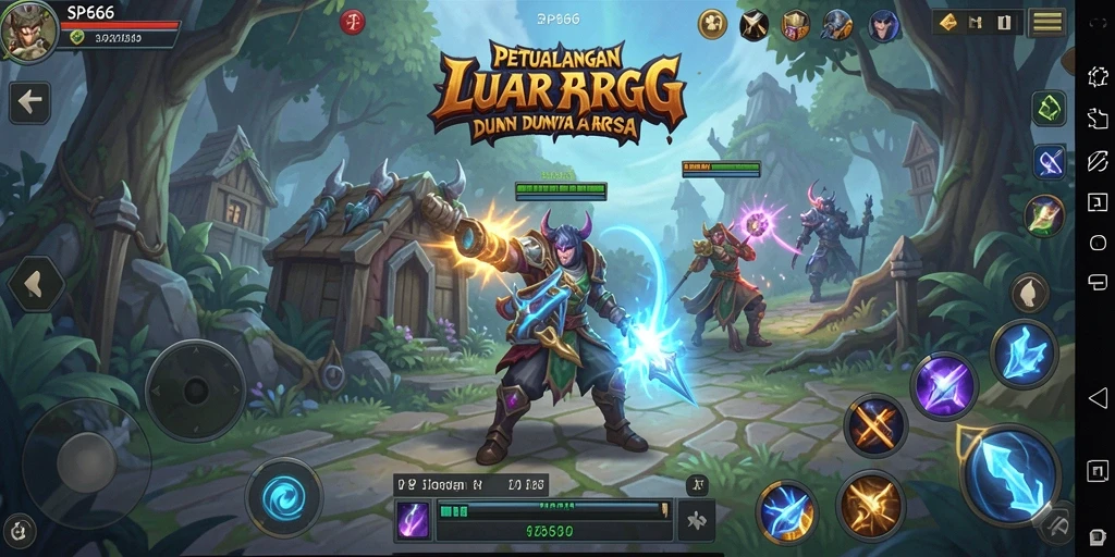 Screenshot SP666 menampilkan pertarungan ARPG yang mendebarkan.
